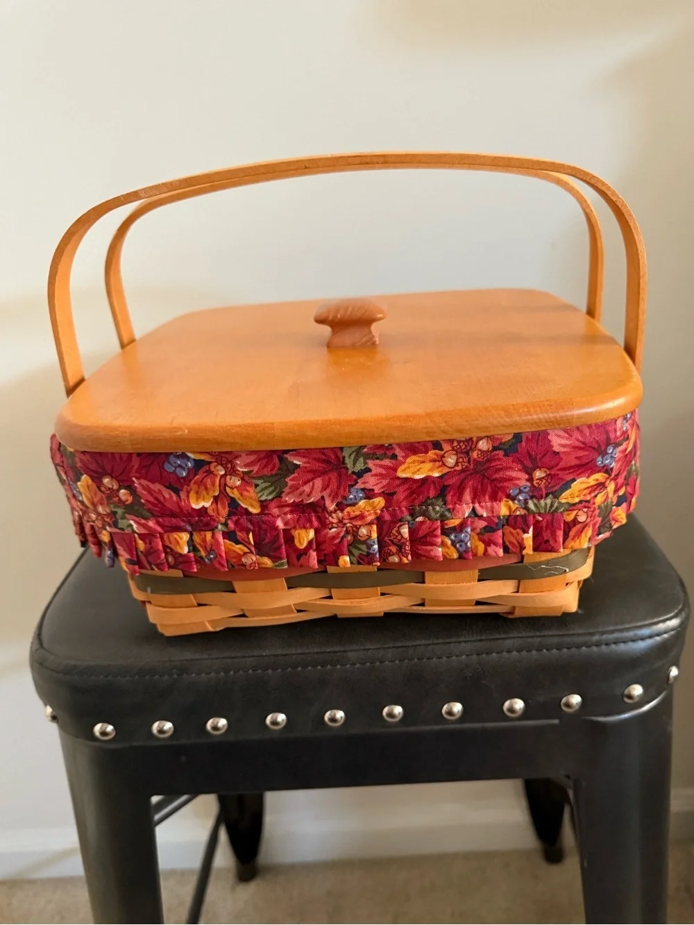 Longaberger 1997 Shades of Autumn Bountiful Harvest Basket Lid Liner & Protector